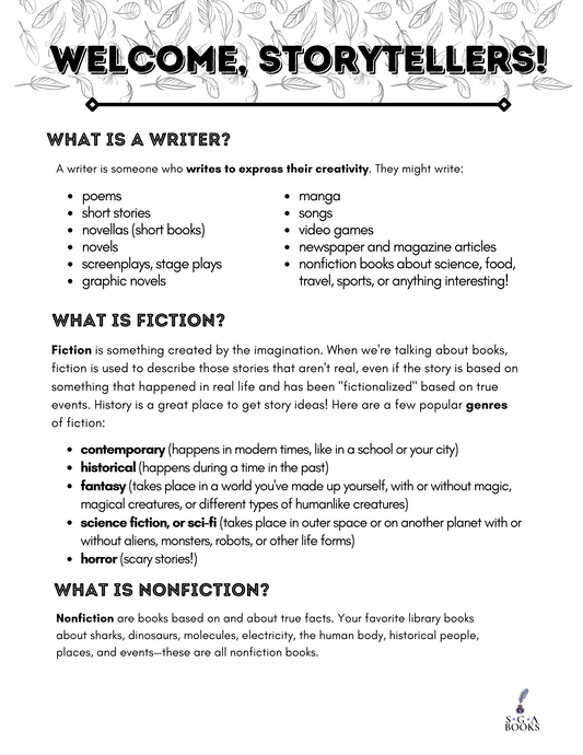Storyteller Workshop PDF for Elementary and Middle School